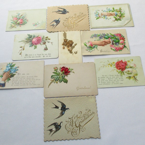 Vintage Victorian Norwegian Calling Cards 10 Pieces