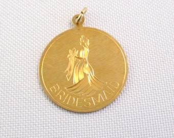 Vintage Gold Filled Bridesmaid Charm Pendant