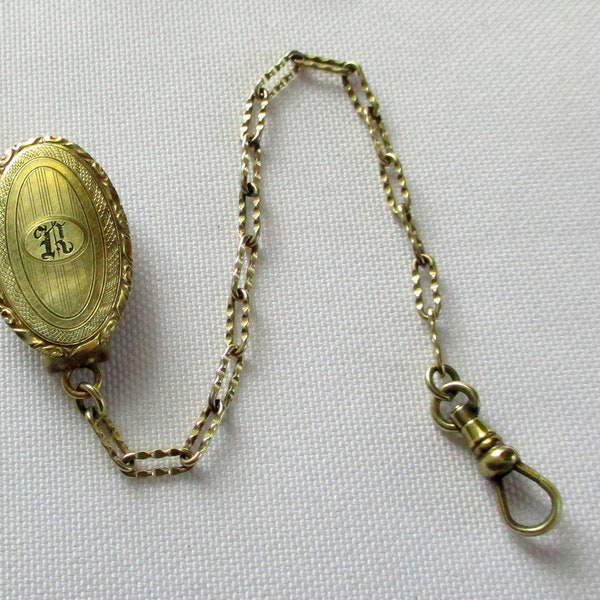 Vintage Engraved Belt Pocket Watch Chain Initial Monogram GLP Co.