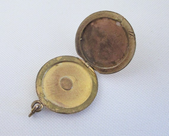 Vintage Locket Round Photo Holder with Monogram 1… - image 10