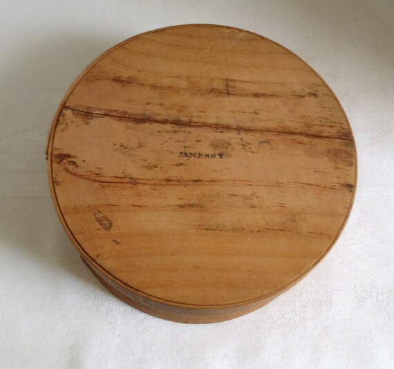 Vintage Round Wood Pantry Box Nailed Construction With Lid Etsy