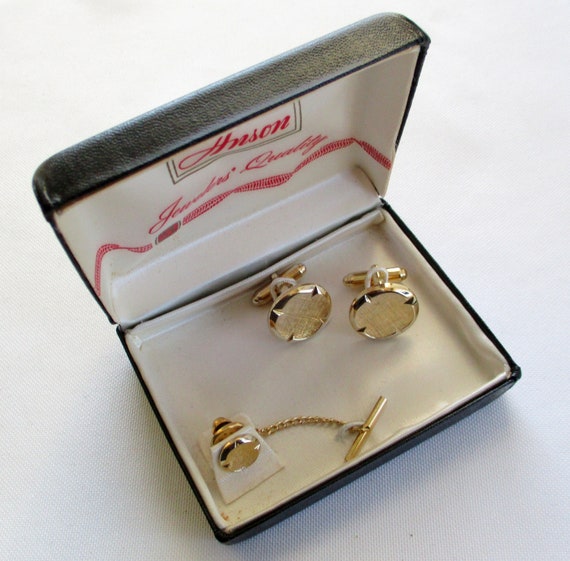 Vintage Anson Jewelers' Quality Cuff Link and Tie… - image 1