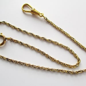 Vintage Waldemar Rope Twist Pocket Watch Chain 13 1/4&quot; Long Original Display Card