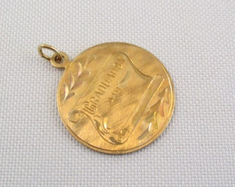 Vintage Gold Filled Graduation Date Charm Pendant