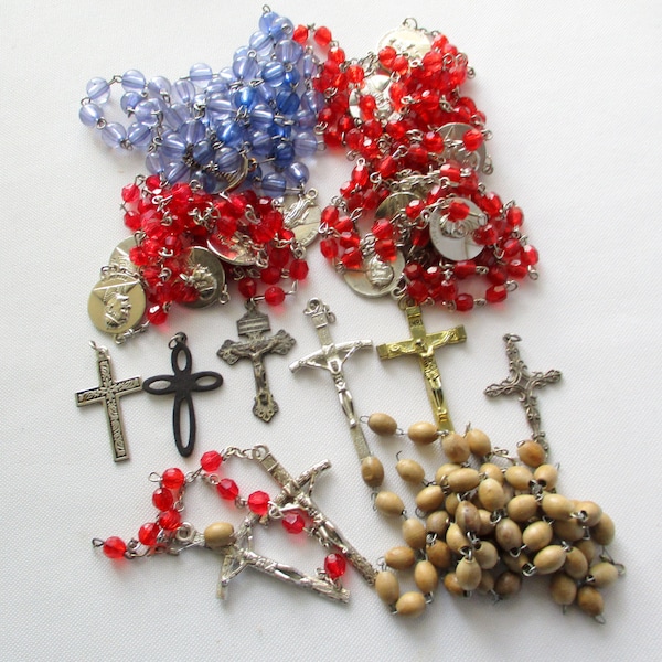 Vintage Rosary Bead Parts for Repurposing