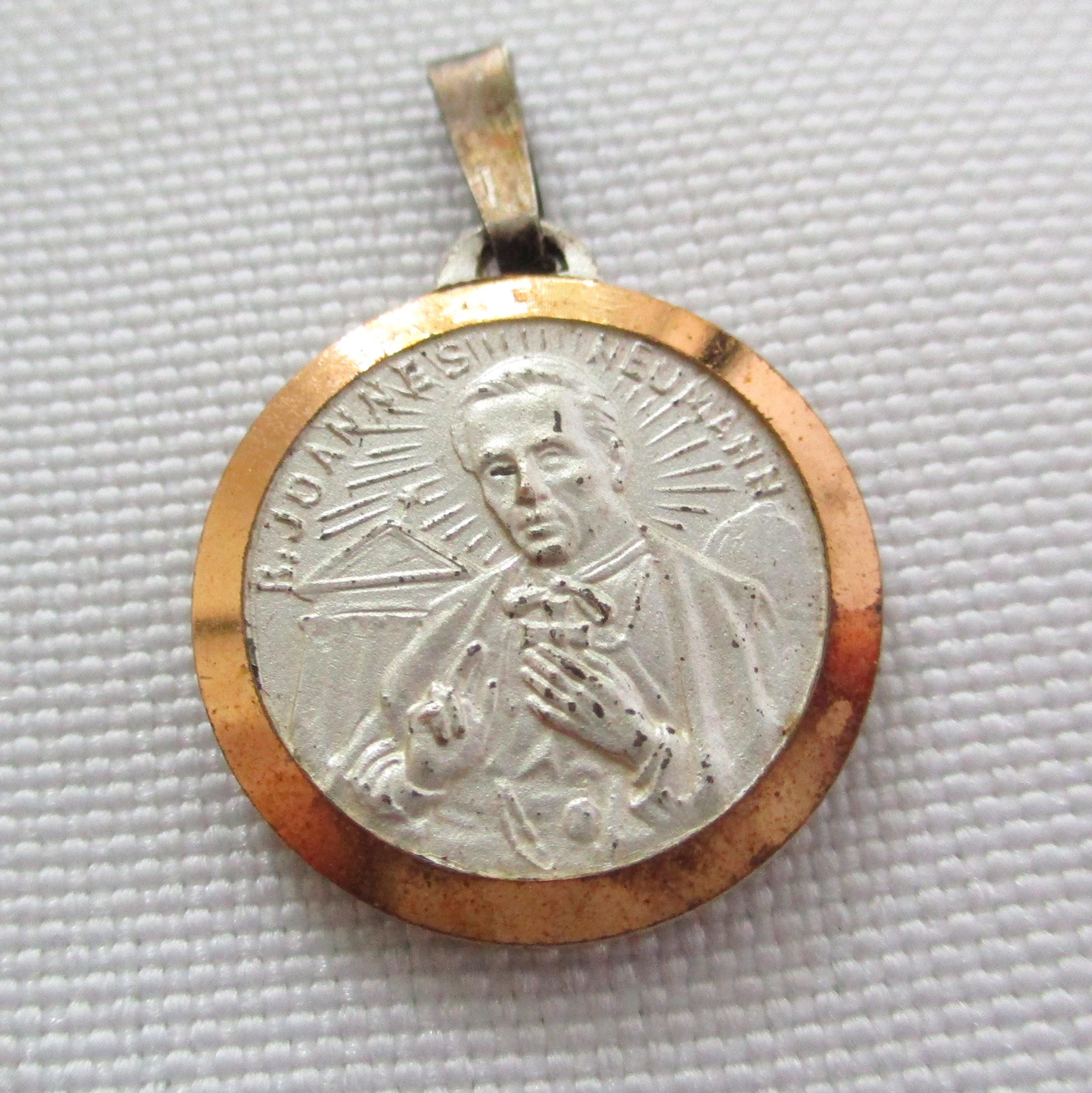 Vintage Blessed Joannes Neumann Cloth Relic Medal
