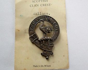 Vintage Scottish Wallace Clan Brooch Sperandum Est