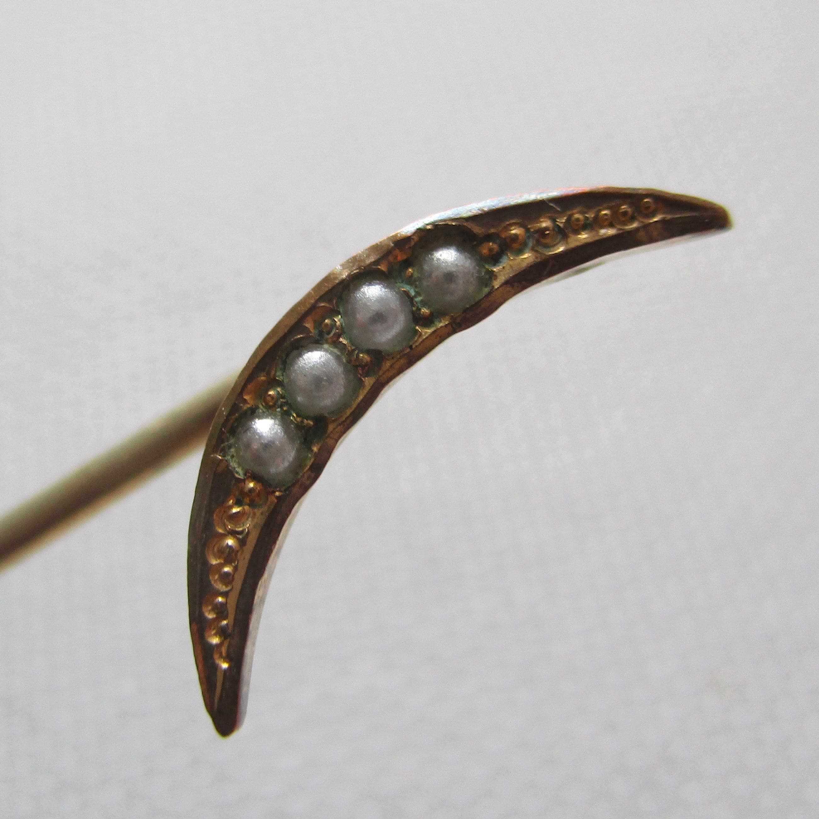 Crescent Hawk Pin Vintage Seed Pearl Crescent Stick Pin - Etsy