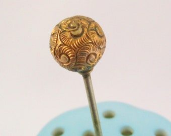 Vintage Victorian Engraved Swirl Design Hat Pin