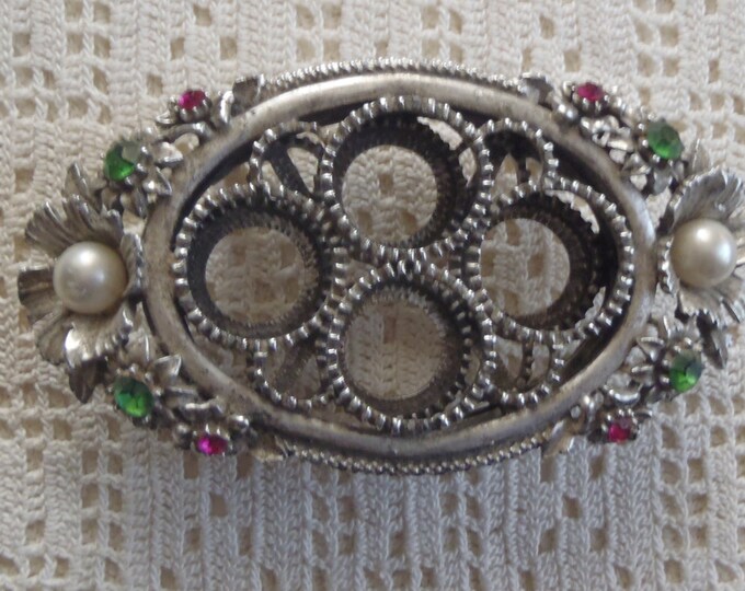Vintage Florenza Lipstick Holder Silver Tone Rhinestones & Etsy