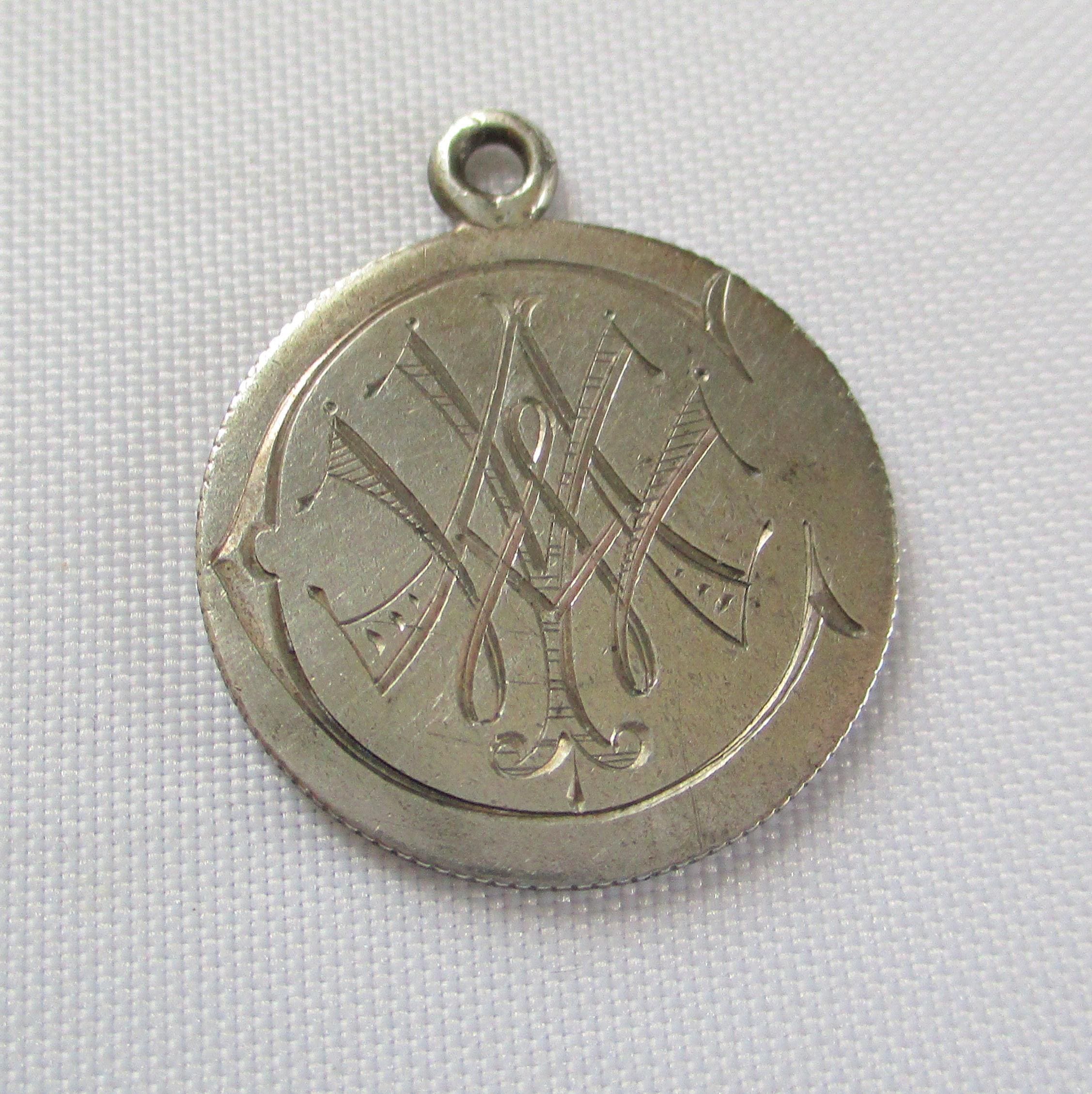antique motif.。.:♡* Vintage 1877 Love Token Coin Intricate Design - Etsy