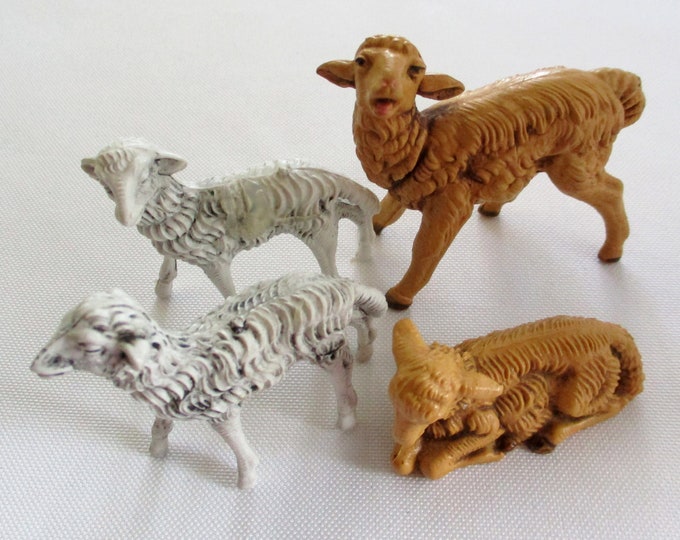 Vintage Group of 4 Italian Nativity Creche Sheep Animal Figures Etsy