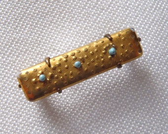 Vintage Bar Pin Turquoise Stones