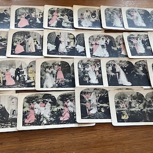 Vintage 23 Piece Partial Set Stereoview Cards Victorian Courtship and Marriage