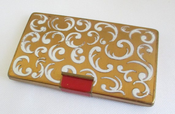 Vintage Compact Yardley London Enamel Swirls - image 3