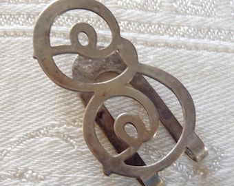 Vintage Napkin Clip Sterling Silver A. L. Wagner Initial E