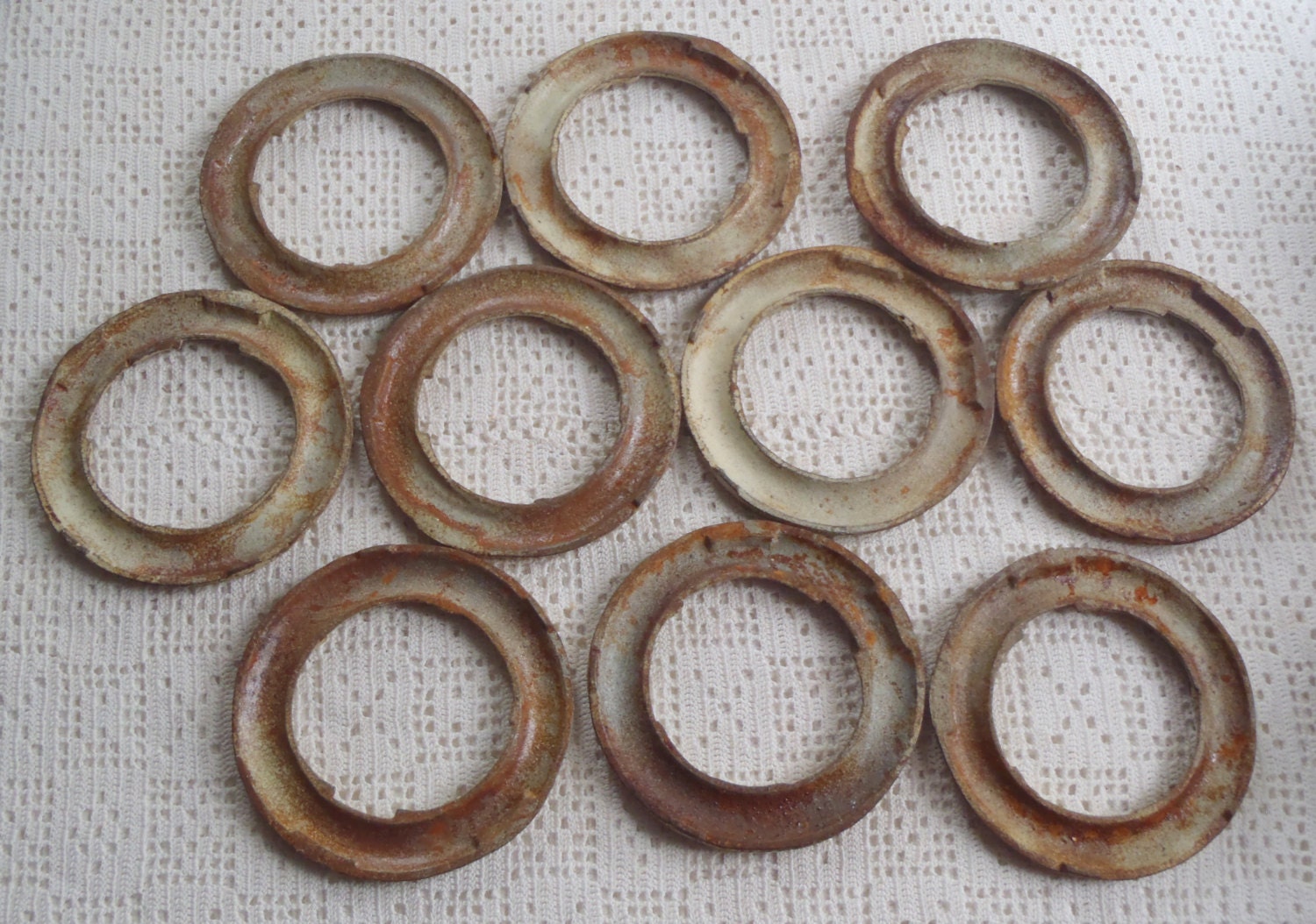 Vintage Drapery Rings Painted Iron Festoon Holders Set of 10 - Etsy