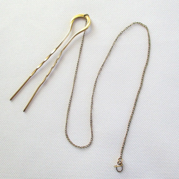 Vintage Pince-Nez Hairpin Lorgnette Chain