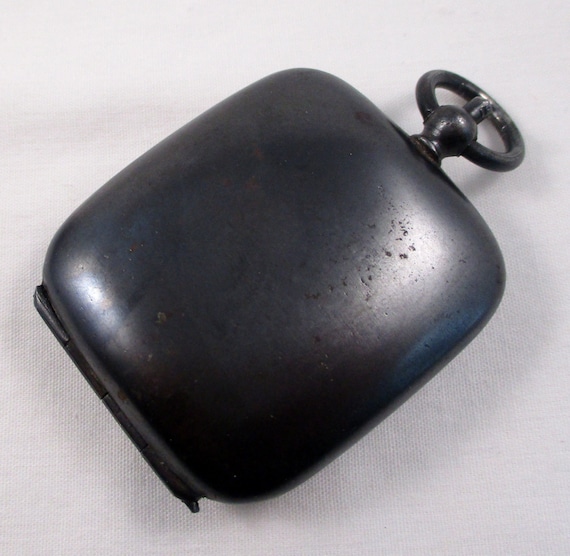 Vintage Victorian Gunmetal Chatelaine Powder Compa