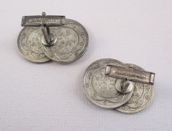 Vintage Faux Napoleon Coin Cuff Link and Tie Clip… - image 9