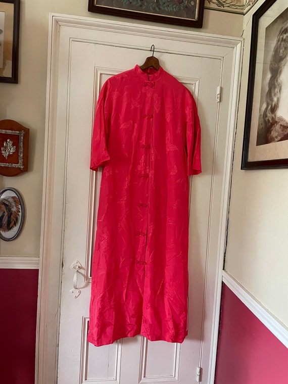 Vintage Dynasty Silk Robe Size Small British Crow… - image 3