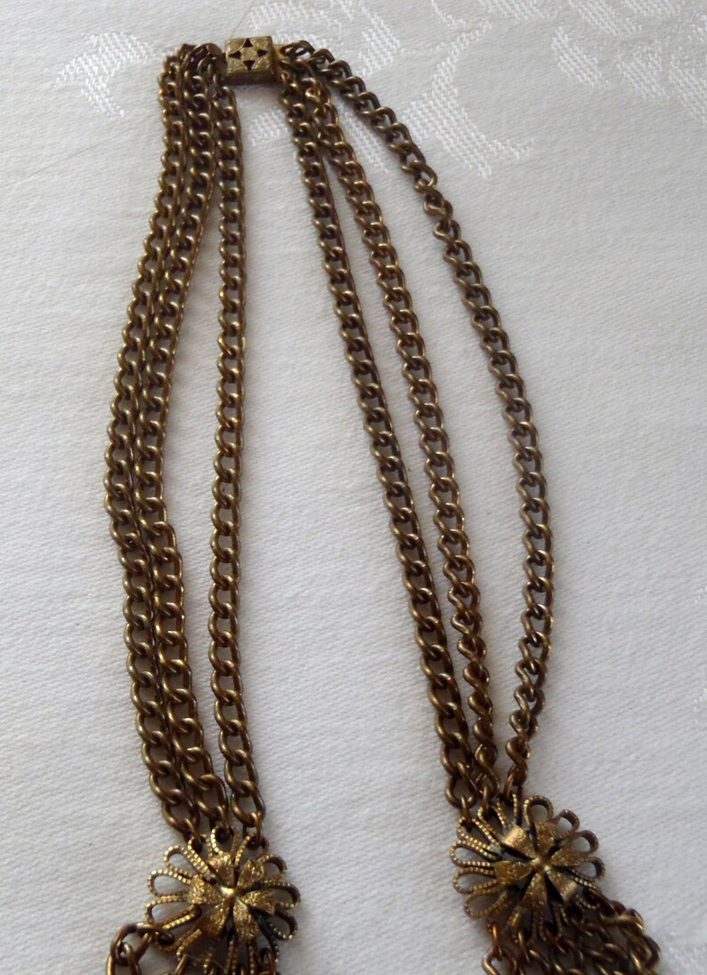 Vintage Cameo Festoon Necklace Victorian Revival Etsy