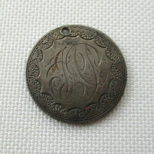 Vintage Initial Monogram Love Token Coin 1887 Seated Liberty