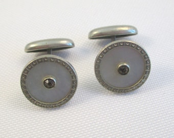 Vintage Mother of Pearl Dumbbell Cuff Links