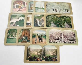 Vintage Assorted U. S. Stereoview Cards Group of 13