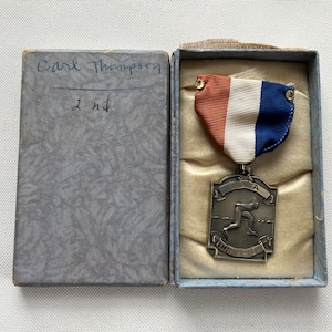 Vintage N.S.A. Champion 2nd Award Medal Ribbon Pin Original Box