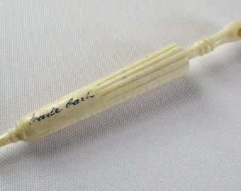 Vintage Souvenir Parasol Umbrella Bone Needle Case