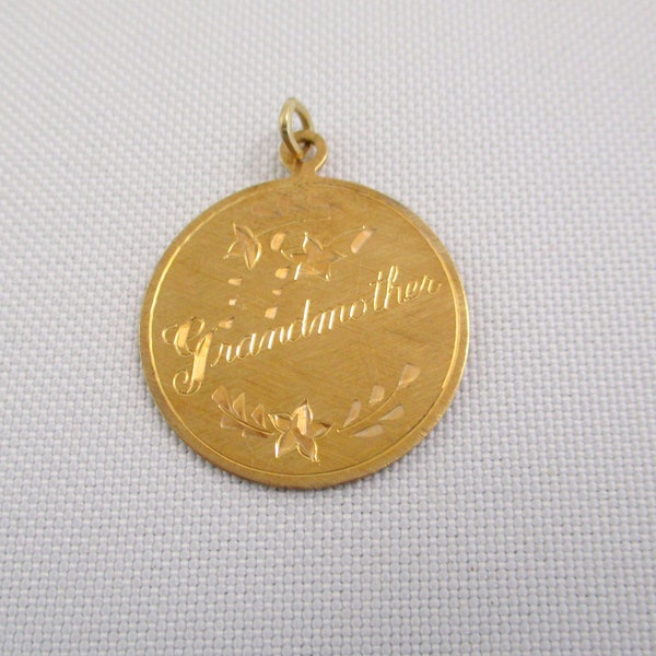 Vintage Gold Filled Grandmother Charm Pendant