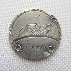 Vintage Corrine Monogram Pictorial Love Token Coin 1887 Seated Liberty