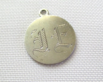 Vintage Seated Liberty 1888 Initial Love Token Coin Charm