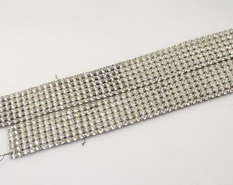 Vintage Six Row Rhinestone Trim Two Pieces