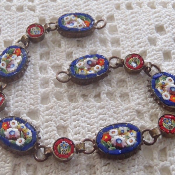 Vintage Bracelet Mosaic Tiles Italy Missing Clasp