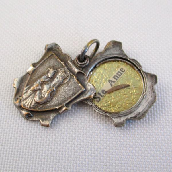 Vintage Slide Medal St. Anne de Beaupre Relic France