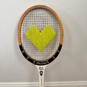 Tennis Racket- Spalding Pancho Gonzales LIME GREEN Heart- Vintage