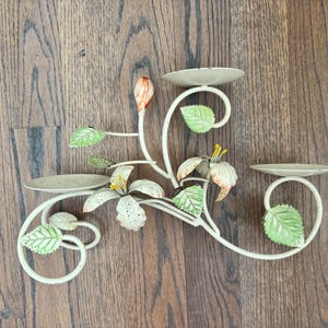 Vintage Tole Tabletop Candle Holder
