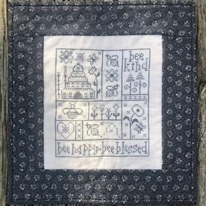 bee happy bee blessed CROSS STITCH PATTERN