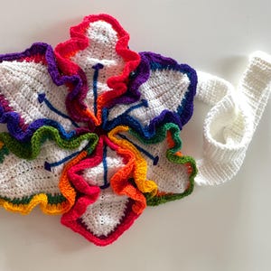 rainbow lily crochet bag