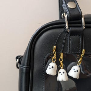 Cute Handmade Clay Halloween Ghost Phone Charms Keychain