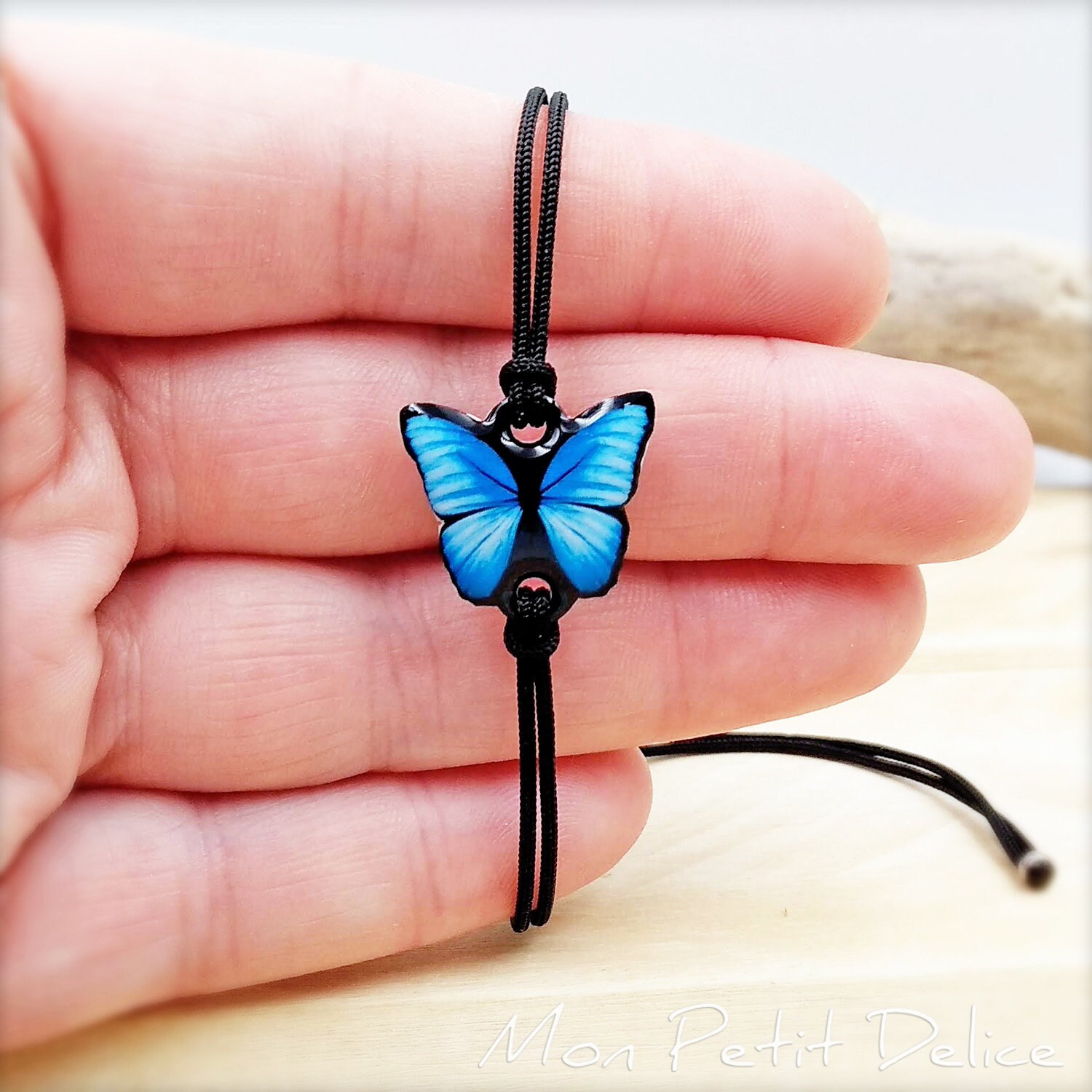 Pulsera Abalorios de Cristal Mariposas en Azul y Lilas – Dicope Bisuteria  Tienda