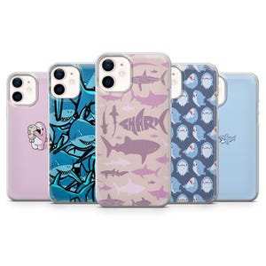Shark Phone Case Aquatic Animal Cover for iPhone 16Pro, 15, 14, 13, 12, Samsung S25, S24, S23FE, S22, A16, A56, Pixel 9, 9Pro, 8A