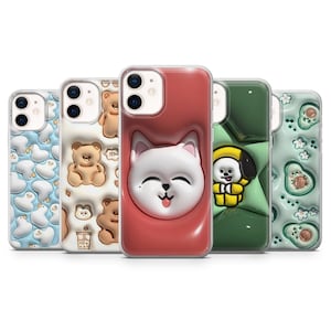 3D Phone Case Aesthetic Cute Cover for iPhone 16Pro, 15, 14, 13, 12, Samsung S24Ultra, S23FE, S22, A16, A55, Pixel 9Pro, 8