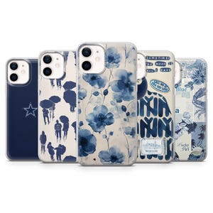Navy Blue Phone Case Cute Cool Cover for iPhone 16Pro, 15, 14, 13, 12, Samsung S25, S24Ultra, S23FE, S22, A16, A55, Pixel 9Pro, 8