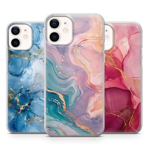 Marble Phone Case Aesthetic Cool Cover for iPhone 16Pro, 15, 14, 13, 12, Samsung S24Ultra, S23FE, S22, A16, A55, Pixel 9Pro, 8
