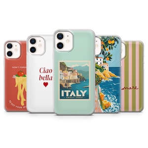 Italian Phone Case Aesthetic Cool Cover for iPhone 16Pro, 15, 14, 13, 12, Samsung S25, S24Ultra, S23FE, S22, A16, A55, Pixel 9Pro, 8