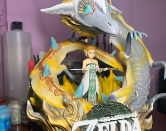 Zelda & Dragon - The Legend Of Zelda Action figure printed in resin with 3D printer in 12K