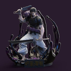 Toji Fushiguro - Jujutsu Kaisen Action figure printed in resin with 3D printer in 12K